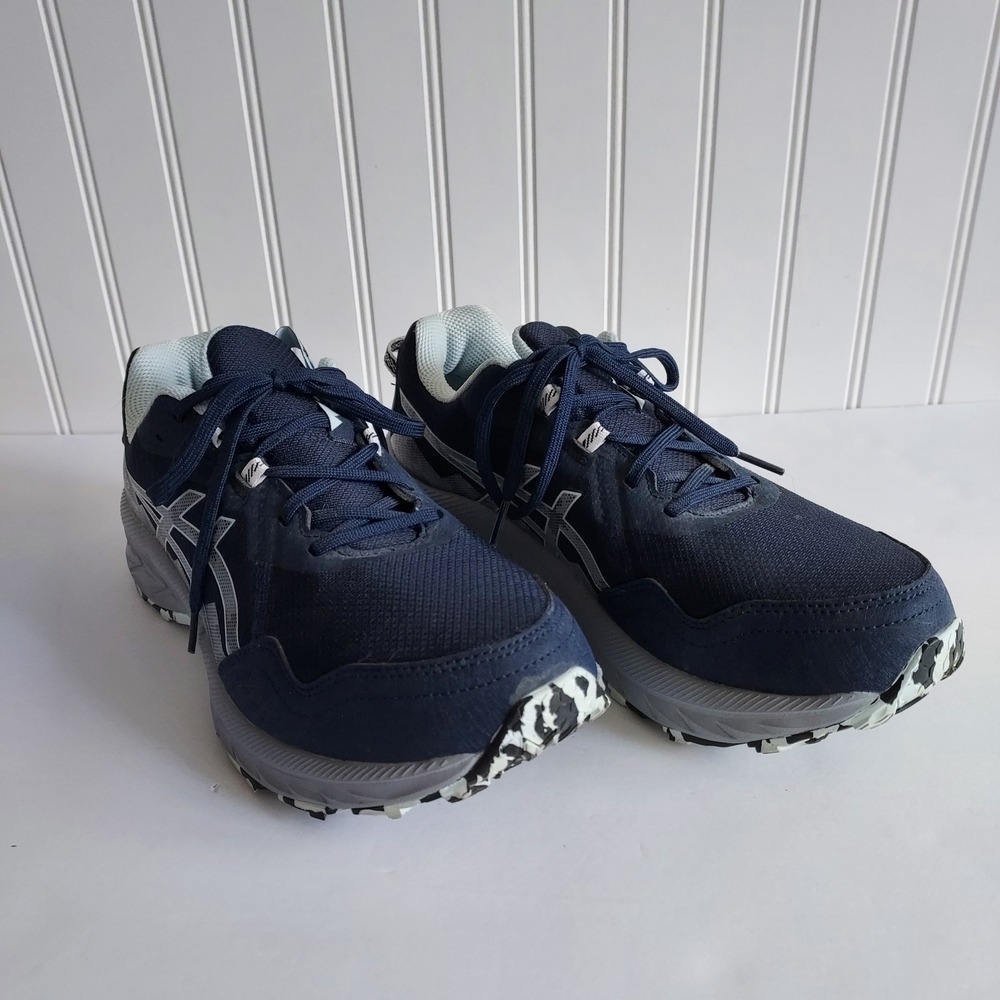 Asics Gel-Venture 9 Trail Running Shoes Navy Blue Grey Wide Women US 11 1012B761